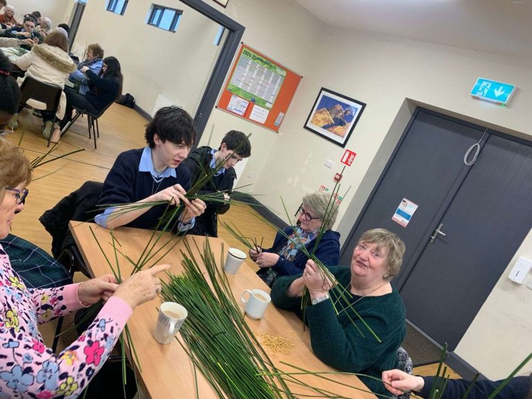 Making St. Brigid's Crosses